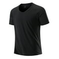 thumbnail image 1 of Men's Modal V-Neck T-Shirt Black 2XL 50"-52" Big and Tall, 1 of 3