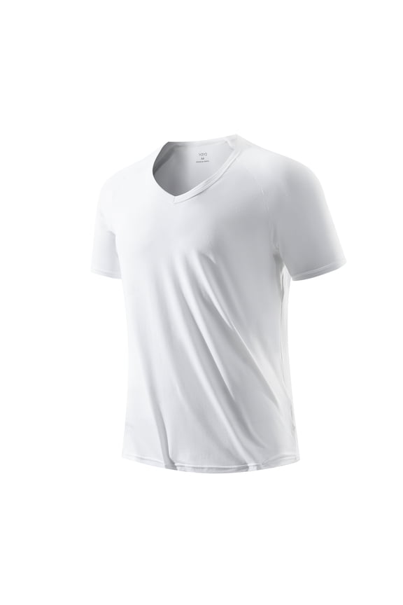 Men's Modal V-Neck T-Shirt White 2XL 50"-52" Big and Tall