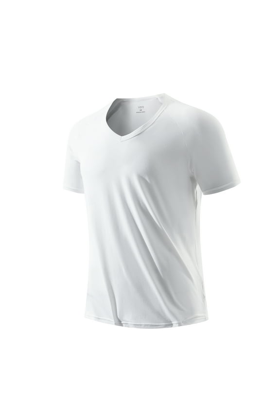 Men's Modal V-Neck T-Shirt White 4XL 58"-60" Big and Tall