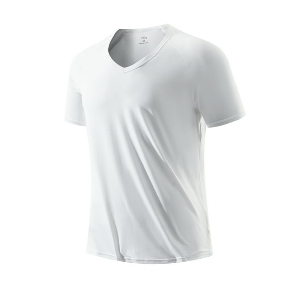 Men's Modal V-Neck T-Shirt White XL 46"-48" Slim Fit