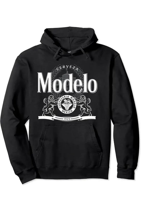 Unisex Hoodie Balck/3XL,Men's Modelo Print Hoodie With Pockets Casual Breathable Hooded Text Sweatshirt, Funny Retro Print Design Streetwear Hoodies
