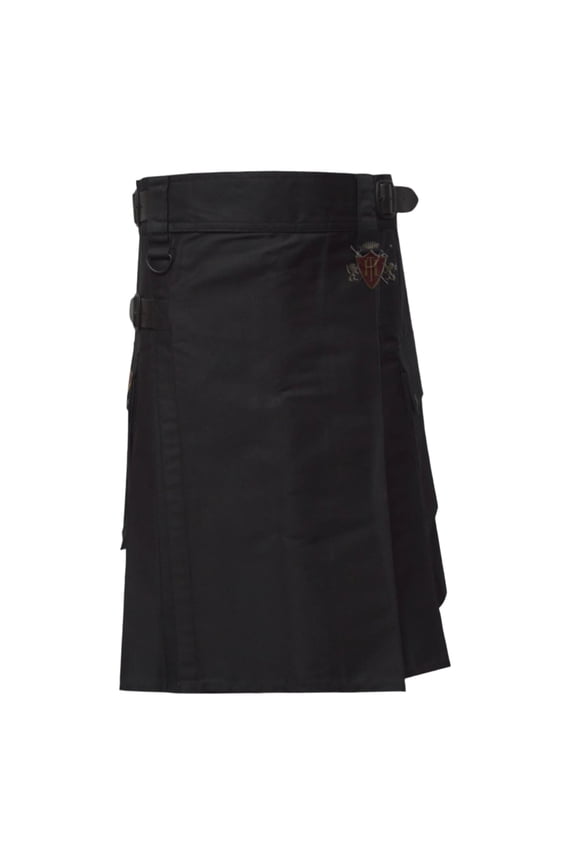 Men's Modern Black Utility Kilt