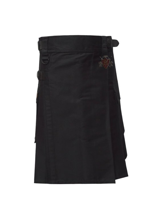 Men's Modern Black Utility Kilt
