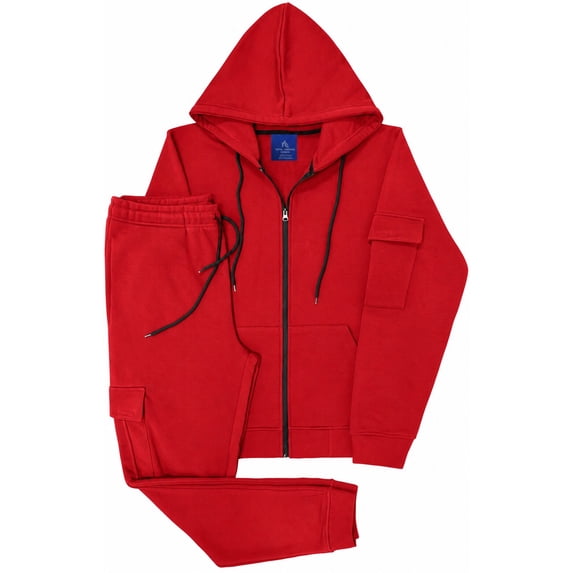 Men's Modern Edge Fleece Zip-Up Hoodie & Cargo Jogger Set