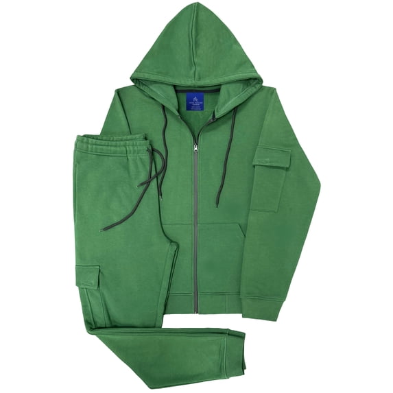 Men's Modern Edge Fleece Zip-Up Hoodie & Cargo Jogger Set