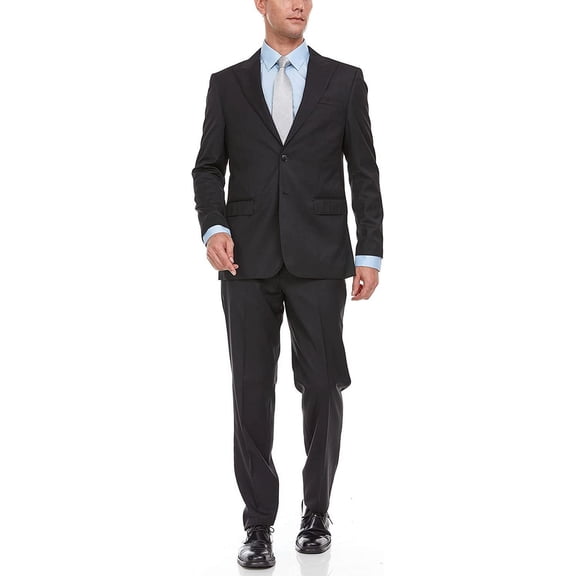 Men's Luxury Tailored Modern Fit 2-Piece Single Breasted 100% Wool Peak Lapel Suit