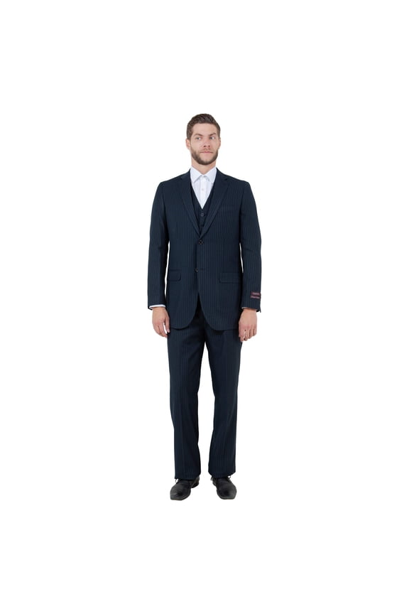 Men's Modern-Fit 3pc Pinstripe Suit, Notch Lapel