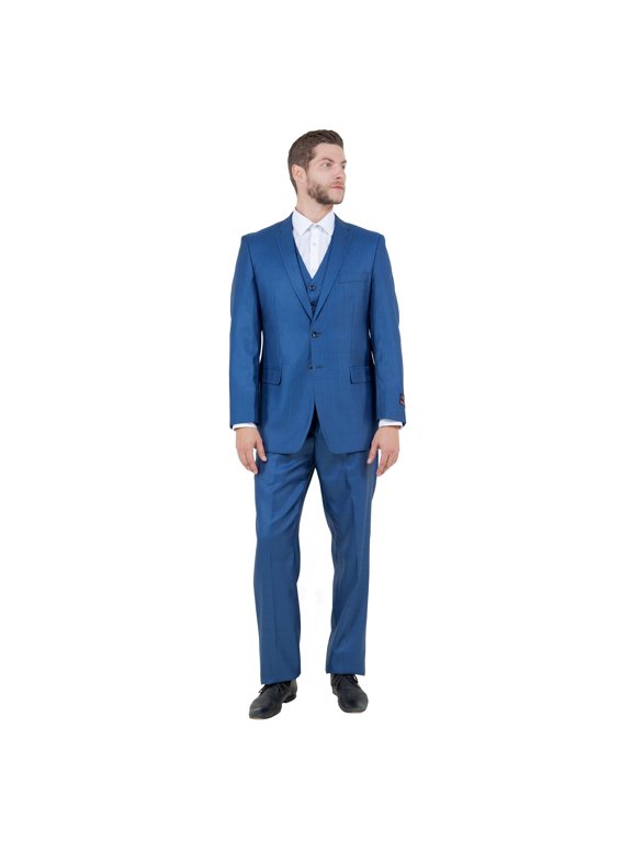 Men's Modern-Fit 3pc Sharkskin Suit Set