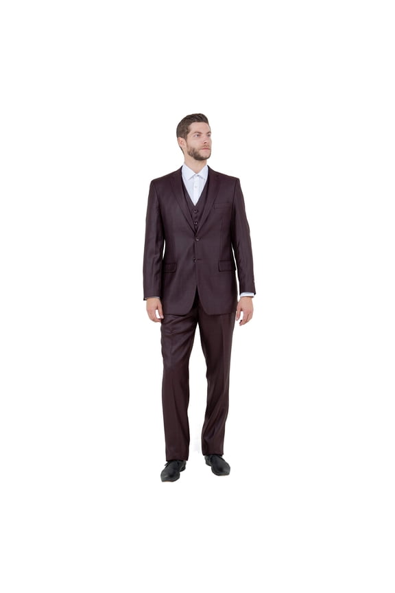 Men's Modern-Fit 3pc Sharkskin Suit Set