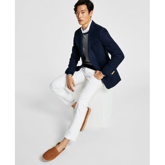 Men's Modern-Fit Navy Weave Sport Coat Navy 44L