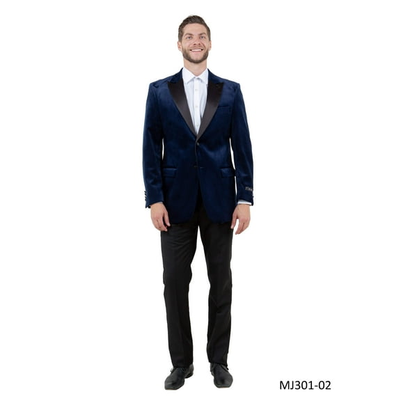 Men's Modern Fit Sport Coat w/ Satin Peak Lapel