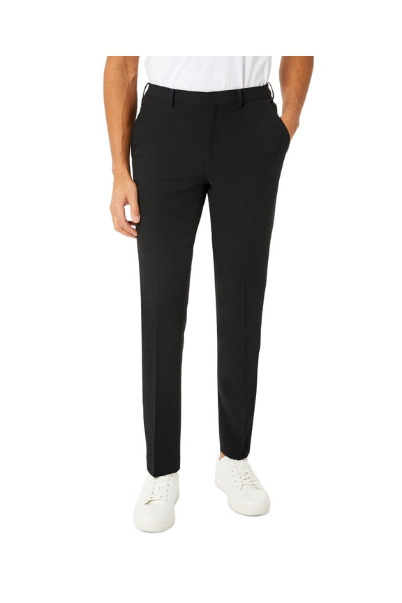 Men's Modern-Fit Stretch Solid Suit Pants Black 36x32