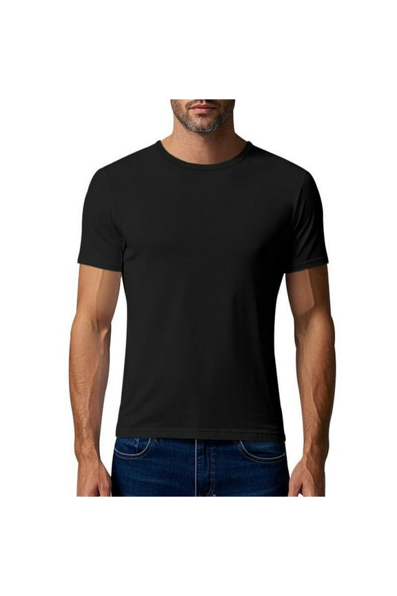 Men's Modern Fitted T-Shirt - Ultra Soft Premium Essential Short Sleeve Crewneck Blank Athletic Gym Tees