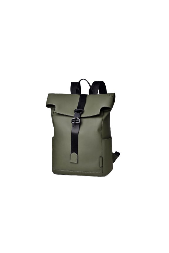 Men’s Modern Flap Top Backpack with Magnetic Buckle Closure Large Capacity Travel Rucksack Water Resistant Material Laptop Compartment School Bag for Daily Use