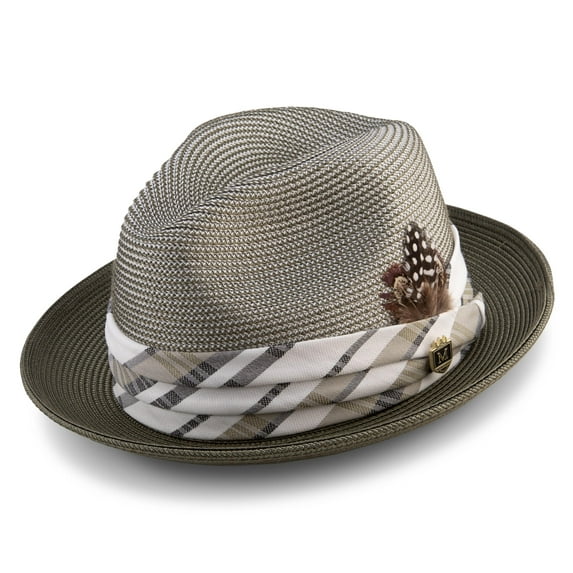 Men's Modern Madras Plaid Hat in Olive H-2023
