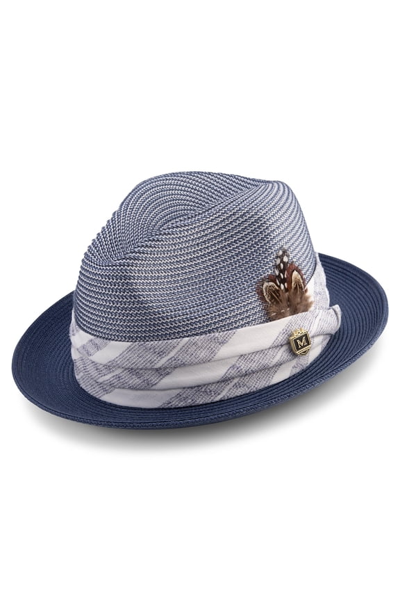 Men's Modern Madras Plaid Hat in Slate H-2037