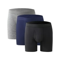 Men's Moisture-Wicking Boxer Briefs 3-Pack Stretch Underwear | Size S-2XL