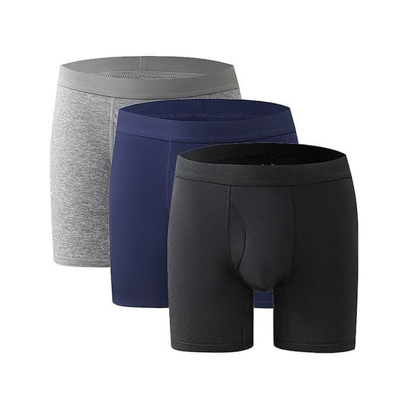 Men's Moisture-Wicking Boxer Briefs 3-Pack Stretch Underwear | Size S-2XL