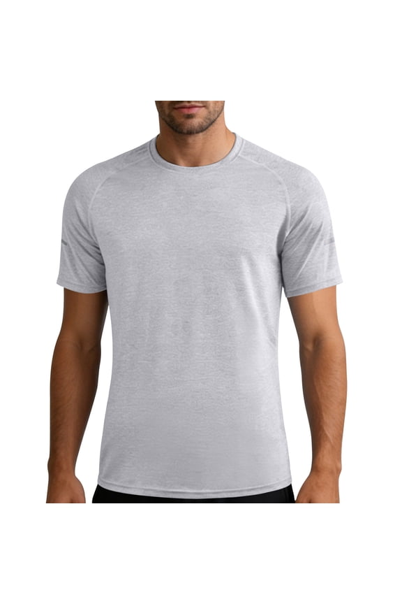 Men's Moisture Wicking Breathable Active Performance Tech T-Shirts Workout Shirt with Short Sleeve Size 3XL Gray