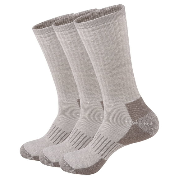 Men's Moisture Wicking Heavy Cushion Wool Blend Crew Socks