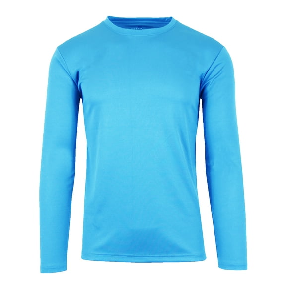 Men's Moisture Wicking Long Sleeve Performance Crew Neck Tagless Tee (Sizes, S-2XL)
