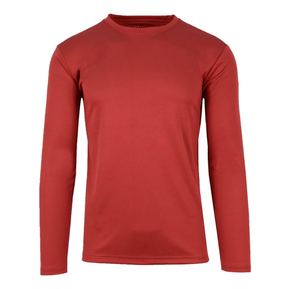 Men's Moisture Wicking Long Sleeve Performance Crew Neck Tagless Tee (Sizes, S-2XL)