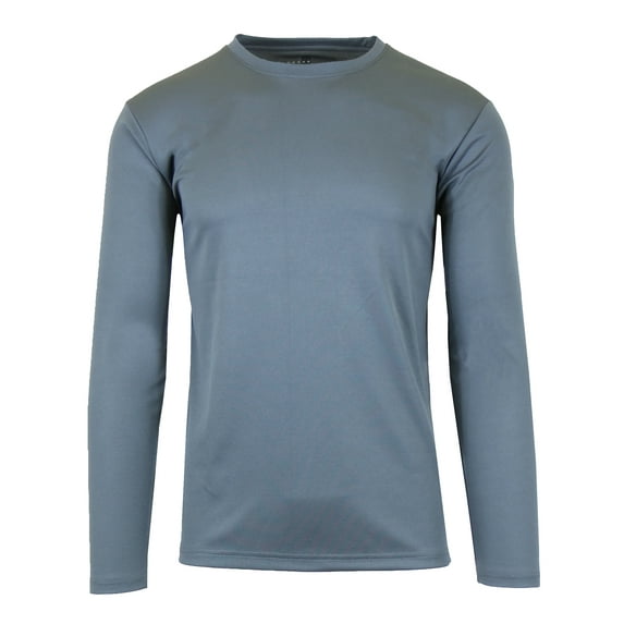 Men's Moisture Wicking Long Sleeve Performance Crew Neck Tagless Tee (Sizes, S-2XL)