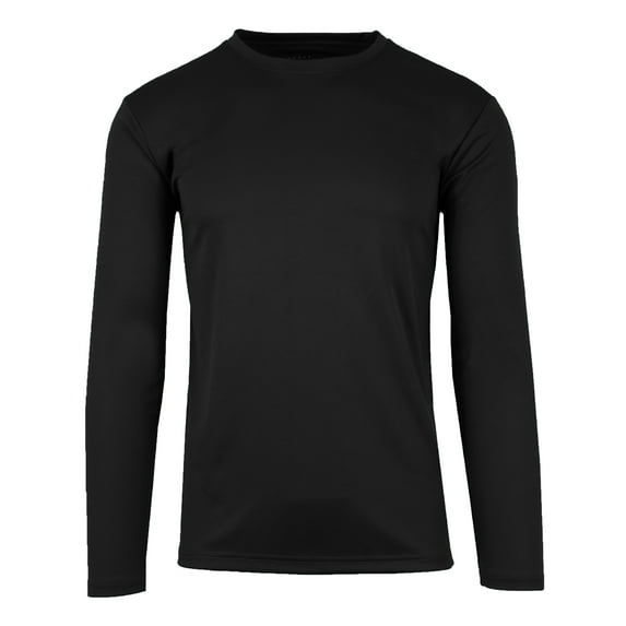Men's Moisture Wicking Long Sleeve Performance Crew Neck Tagless Tee (Sizes, S-2XL)