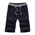 thumbnail image 1 of Men's Moisture Wicking Lounge Short 2025 Summer Casual Drawstring Elastic Waist Workout Beach Vacation Shorts Boho Summer Beach Shorts (Dark Blue_02 , 2XL), 1 of 2