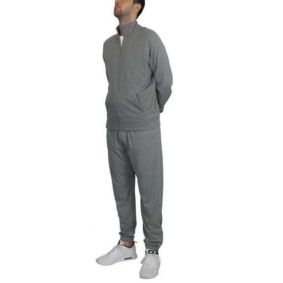 Men's Moisture Wicking Performance Tech Sweater & Pants 2-Piece Dry Fit Active Set With Reflective Ankle Zipper Design (Sizes, S-2XL)