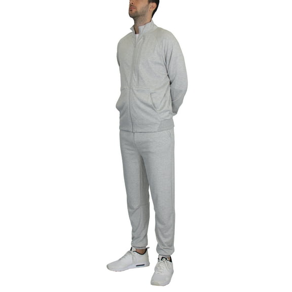 Men's Moisture Wicking Stretch Performance Basic Top & Bottom 2-Piece Dry Fit Active Set (Sizes, S-2XL)