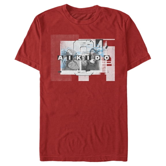 Men's Money Heist Abstract Aikido Chaos Graphic Tee Red Large