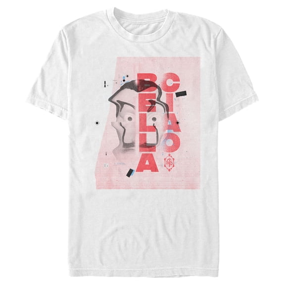 Men's Money Heist Abstract Bella Ciao Graphic Tee White 2X Large