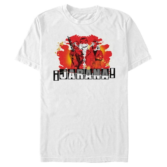 Men's Money Heist Jarana Flame Quote  Graphic Tee White Small