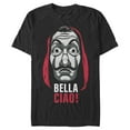 thumbnail image 1 of Men's Money Heist Salvador Dali Mask Graphic Tee Black 2X Large, 1 of 5