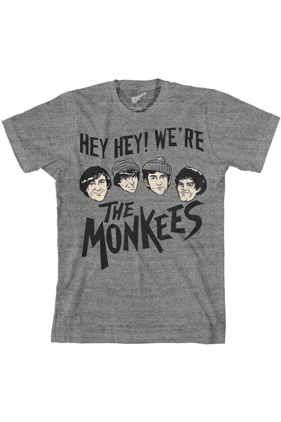 Men's Monkees Hey Hey! Slim Fit T-shirt Small Grey