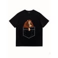 thumbnail image 1 of Men's Monkey Graphic T-Shirt - 100% Cotton Heavyweight 180gsm Streetwear Tee with Playful Primate Pocket Design, 1 of 4