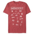 thumbnail image 1 of Men's Monopoly Favorite Board Game Icons  Graphic Tee Red Heather Large, 1 of 4