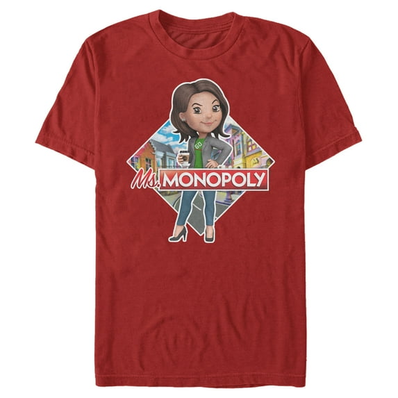 Men's Monopoly Framed Ms. Monopoly Graphic Tee Red X Large