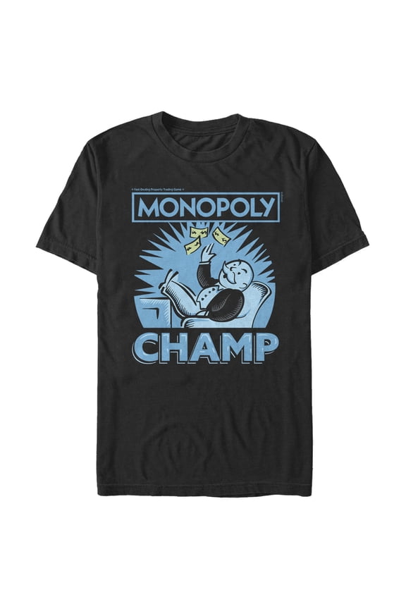 Men's Monopoly Uncle Pennybags Champ Graphic Tee Black 2X Large
