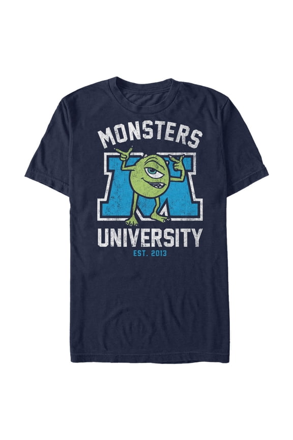 Men's Monsters Inc Cartoon Mike Graphic Tee Navy Blue X Large