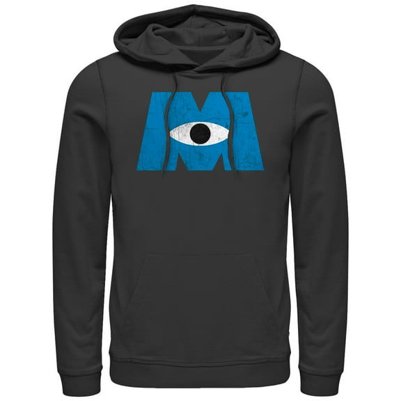 Men's Monsters Inc Eye Logo  Pull Over Hoodie Black Large