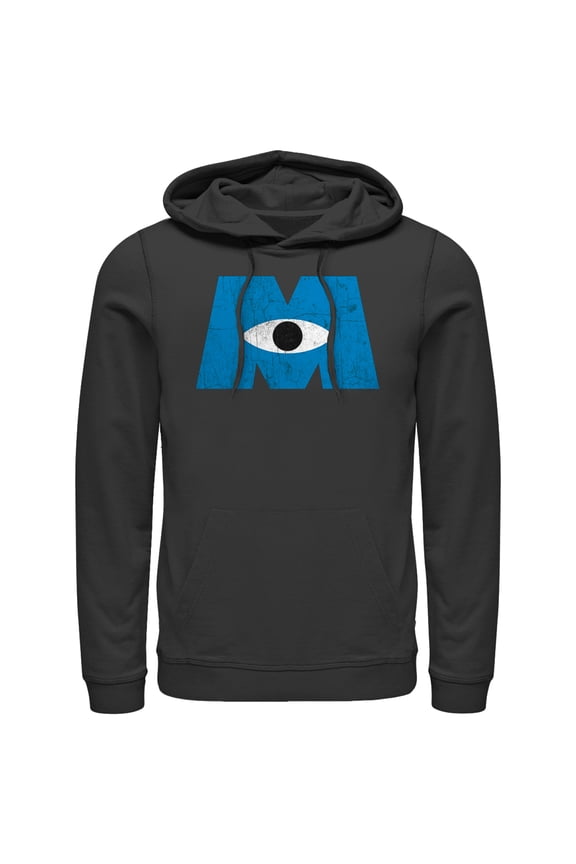 Men's Monsters Inc Eye Logo Pull Over Hoodie Black Large