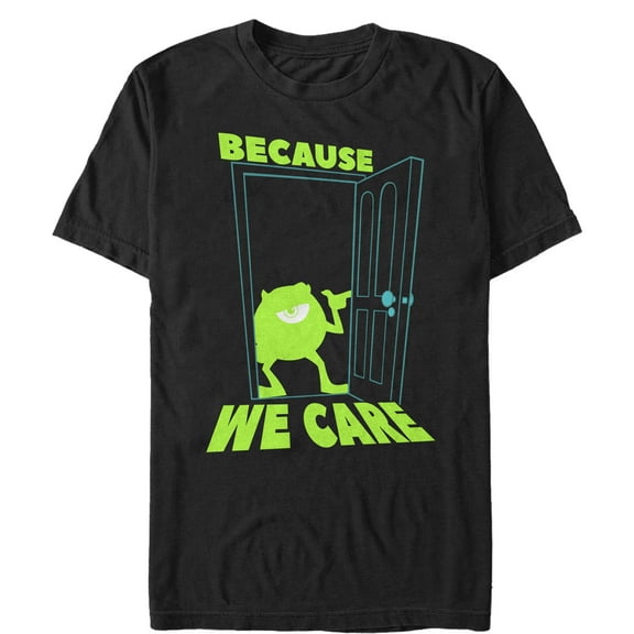 Men's Monsters Inc Mike Cares Doorway Graphic Tee Black X Large