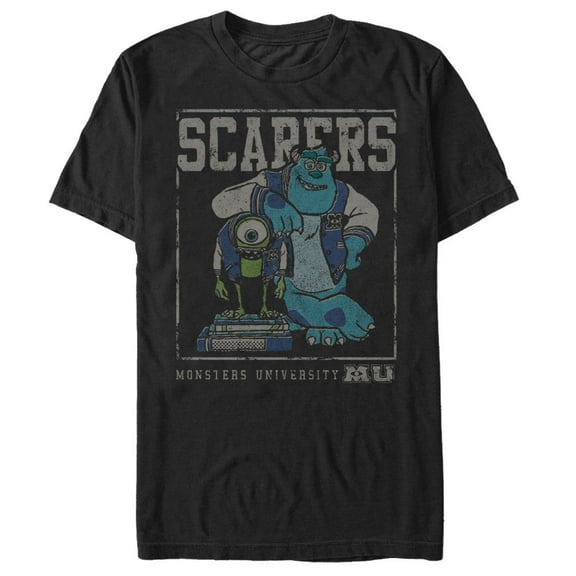 Men's Monsters Inc Mike and Sully Scarers Graphic Tee Black X Large