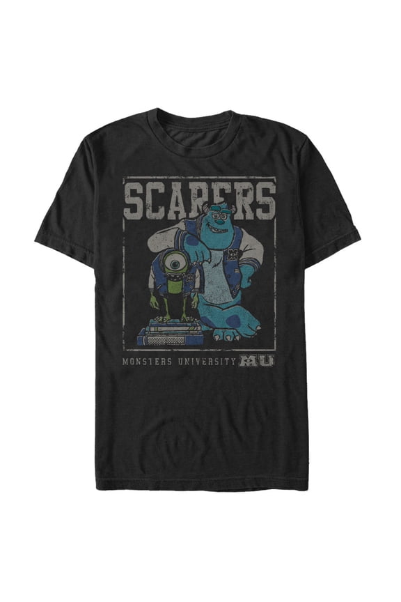 Men's Monsters Inc Mike and Sully Scarers Graphic Tee Black X Large