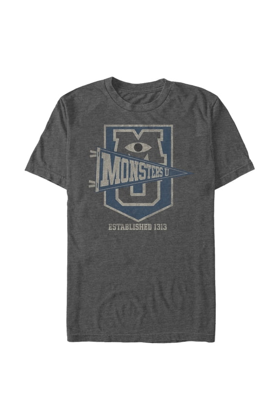 Men's Monsters Inc Monsters Pendant  Graphic Tee Charcoal Heather 2X Large
