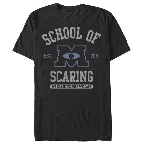 Men's Monsters Inc School of Scaring Graphic Tee Black Large
