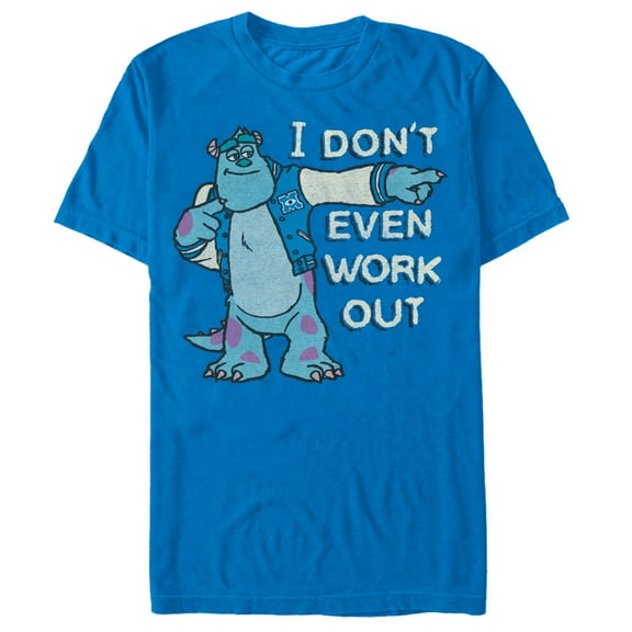 Men's Monsters Inc Sulley I Don't Even Work Out  Graphic Tee Royal Blue Large