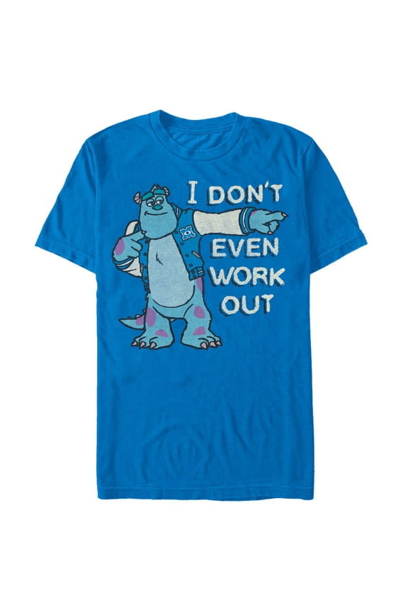 Men's Monsters Inc Sulley I Don't Even Work Out Graphic Tee Royal Blue X Large